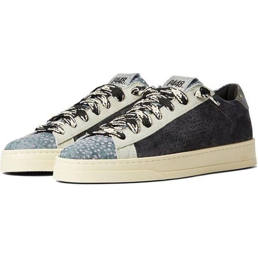 P448 Jack Blackden Low Top Sneakers Grey Suede Iridescent EU 38 Made in Italy - Picture 15 of 15